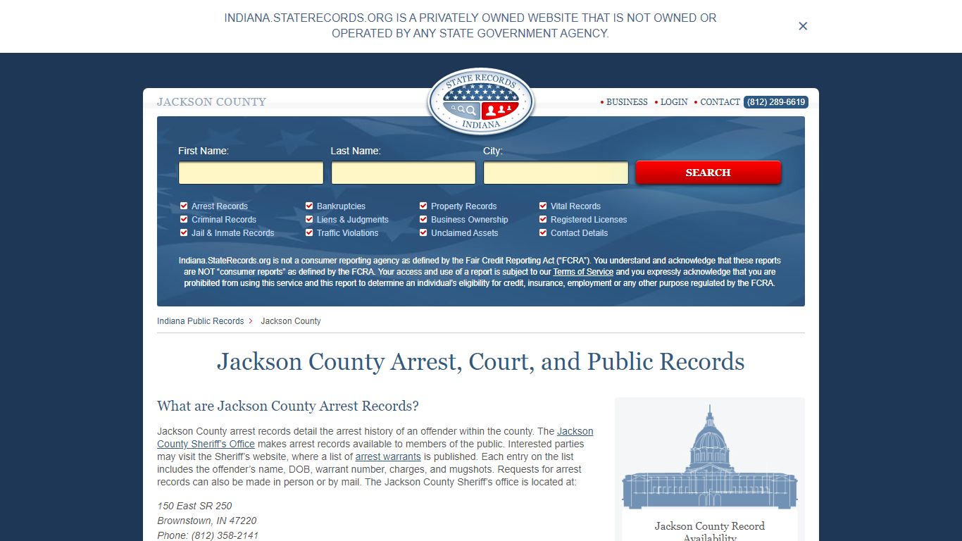 Jackson County Arrest, Court, and Public Records